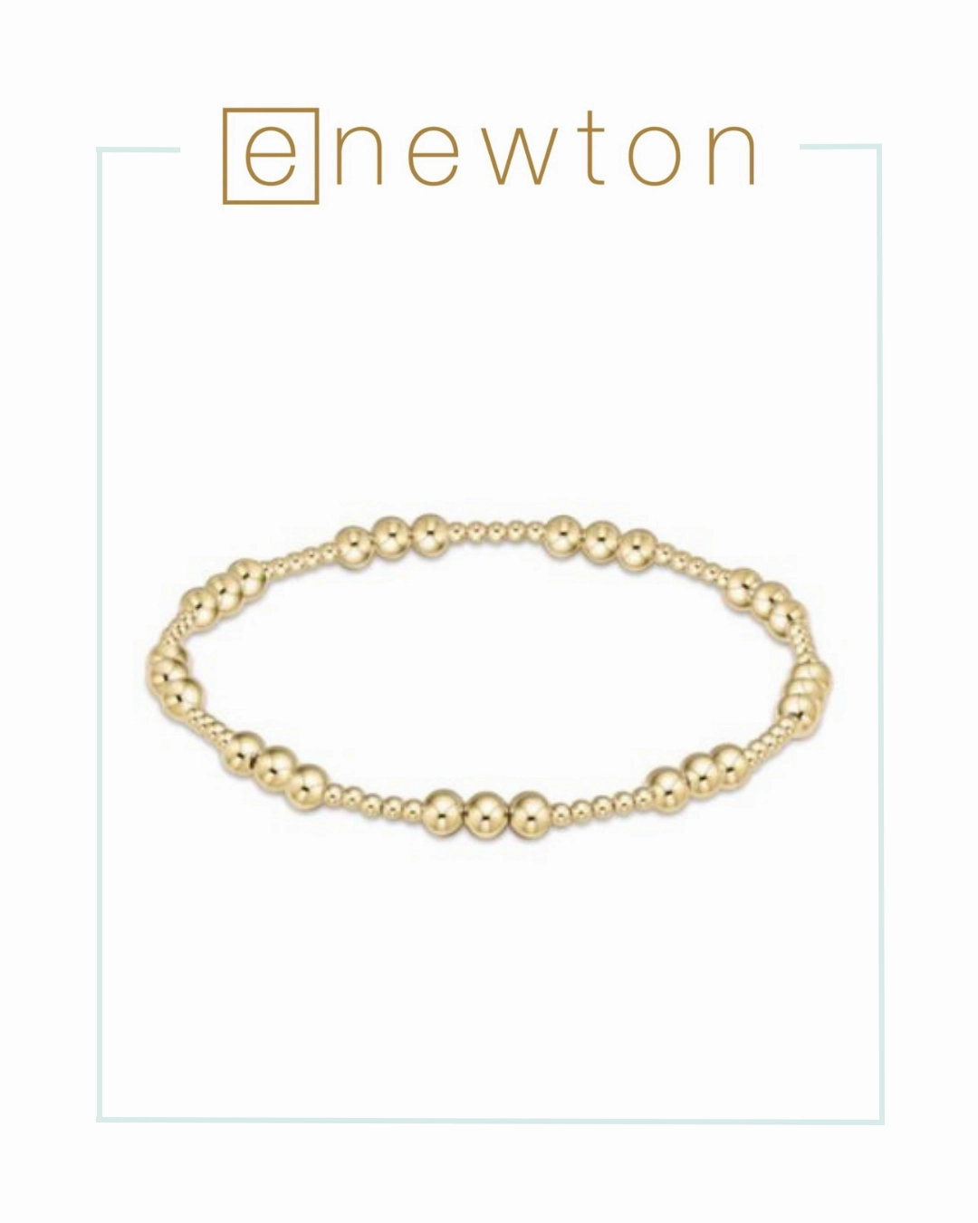 E Newton Classic Joy Pattern 4mm Bead Bracelet - Gold