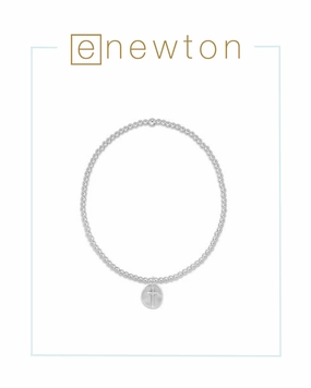E Newton Classic Sterling 2mm Bead Bracelet - Inspire Small Sterling Charm
