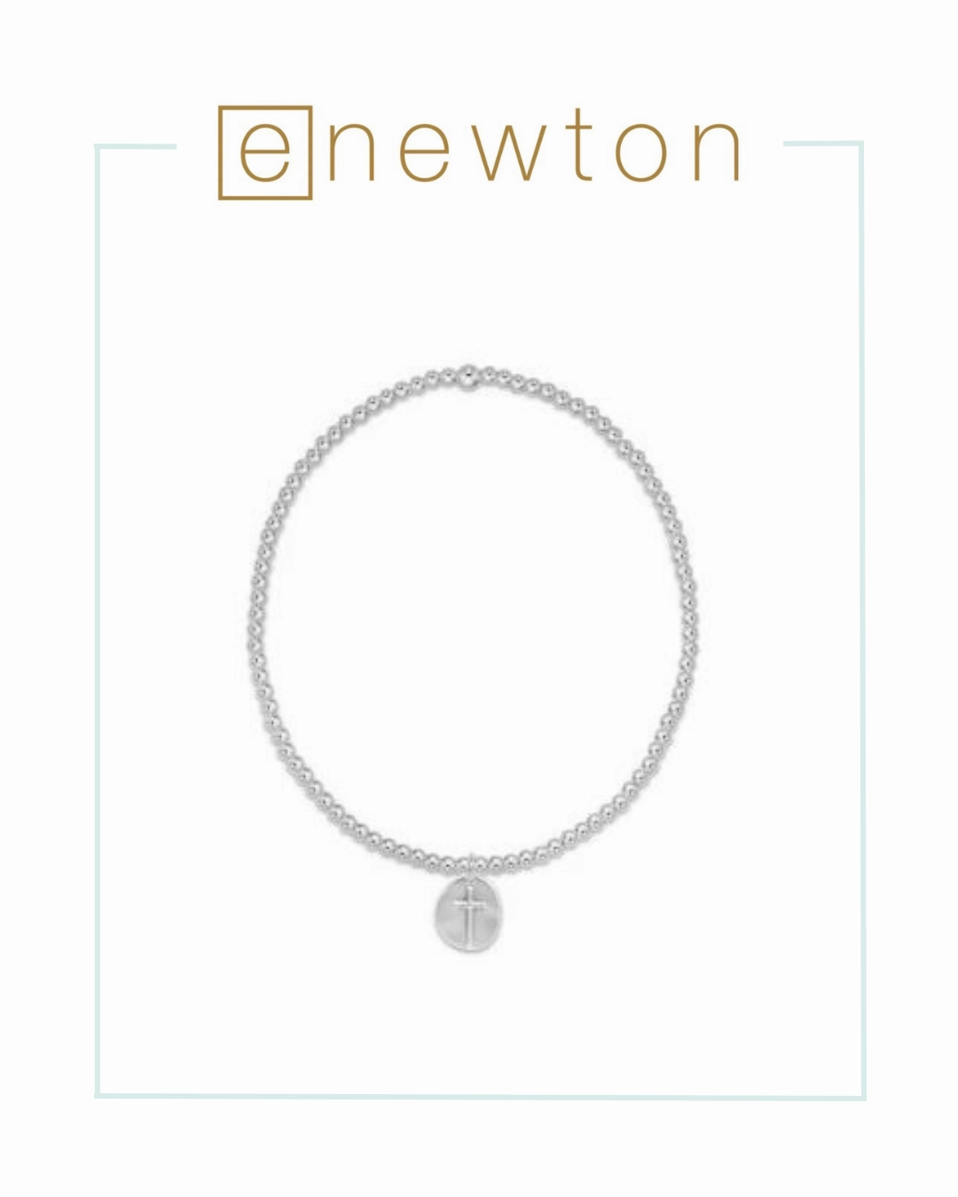 E Newton Classic Sterling 2mm Bead Bracelet - Inspire Small Sterling Charm