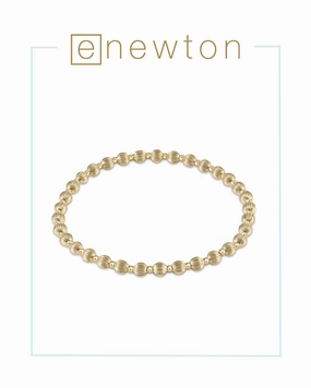 E Newton Dignity Grateful Pattern 4mm Bead Bracelet - Gold