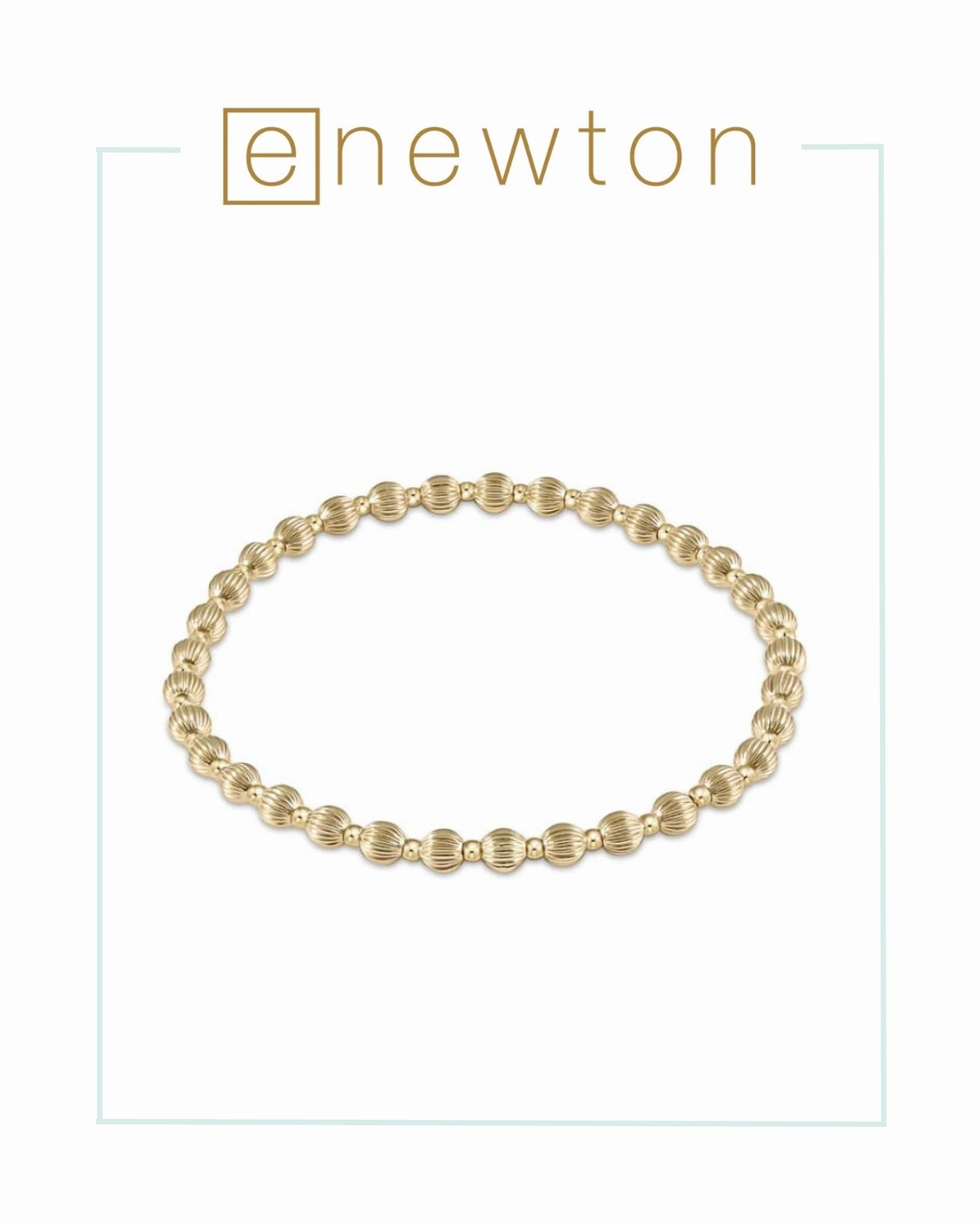 E Newton Dignity Grateful Pattern 4mm Bead Bracelet - Gold