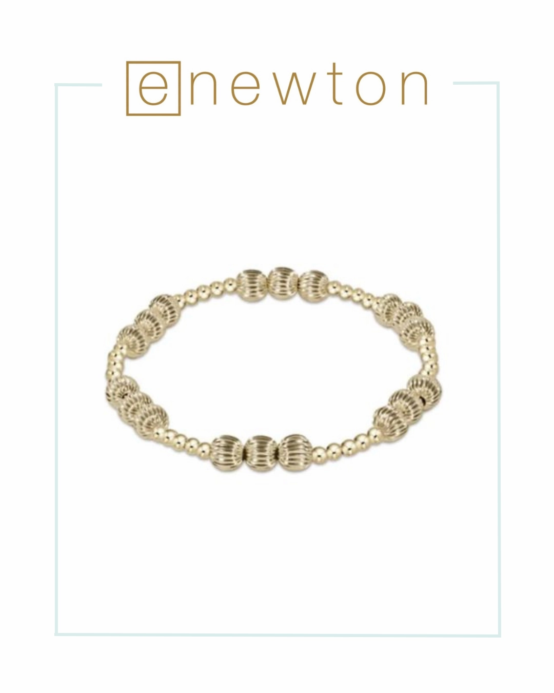 E Newton Dignity Joy Pattern 6mm Bead Bracelet - Gold
