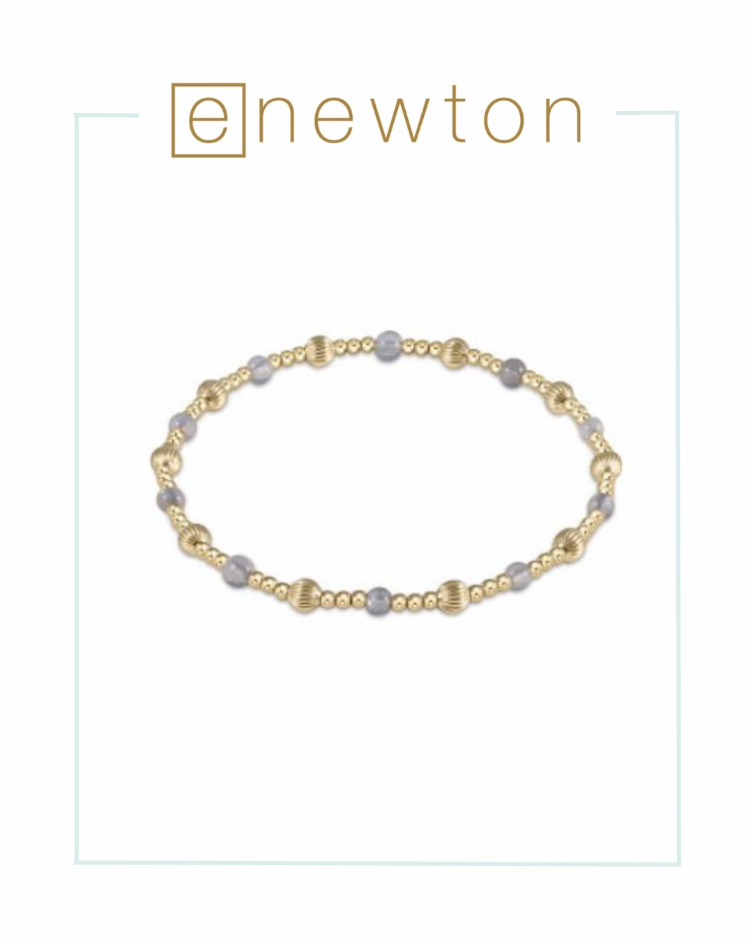 E Newton Dignity Sincerity Pattern 4mm Bead Bracelet - Labradorite