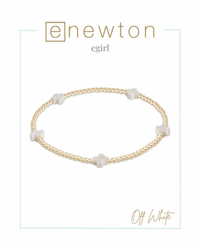 E Newton EGirl | Signature Cross Small Gold Pattern 2mm Bead Bracelet