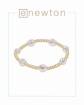 E Newton Extends | Admire Gold 3mm Bead Bracelet - Pearl