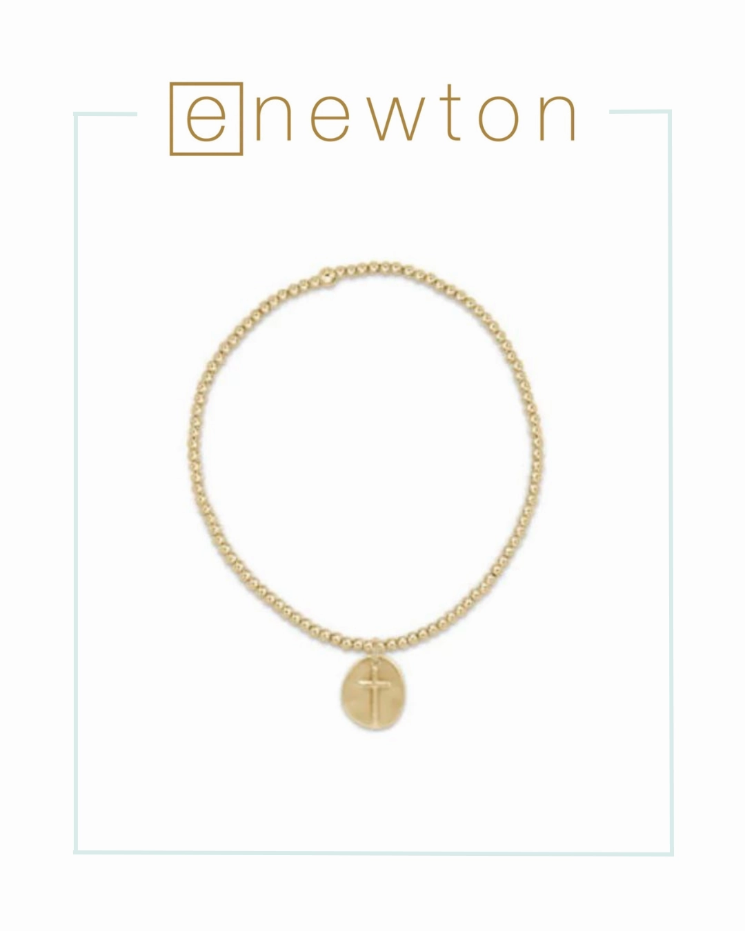 E Newton Extends | Classic Gold 2mm Bead Bracelet - Inspire Small Gold Charm