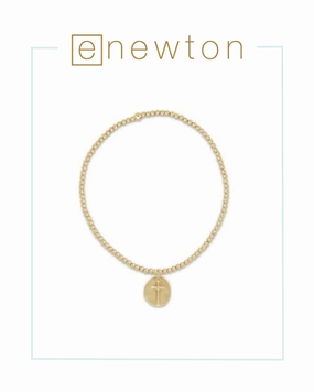 E Newton Extends | Classic Gold 2mm Bead Bracelet - Inspire Small Gold Charm