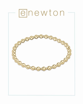 E Newton Extends | Classic Grateful Pattern 4mm Bead Bracelet - Gold