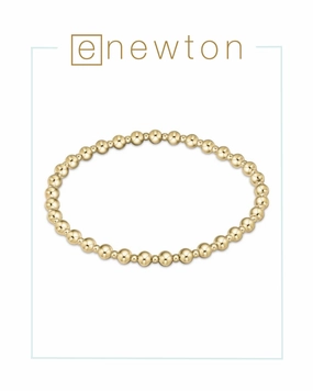 E Newton Extends | Classic Grateful Pattern 4mm Bead Bracelet - Gold