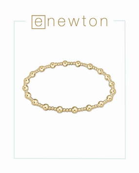 E Newton Extends | Classic Sincerity Pattern 4mm Bead Bracelet - Gold