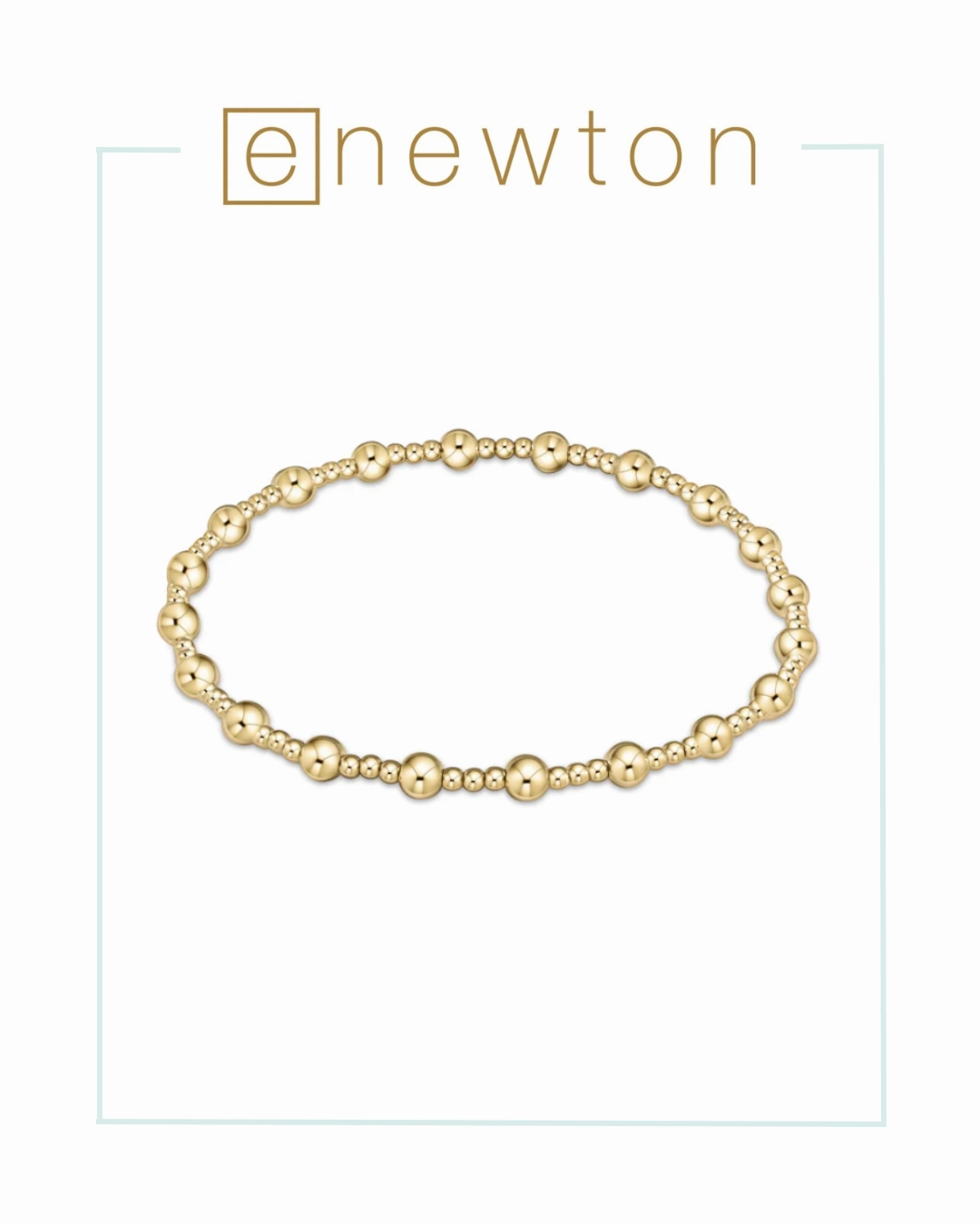 E Newton Extends | Classic Sincerity Pattern 4mm Bead Bracelet - Gold