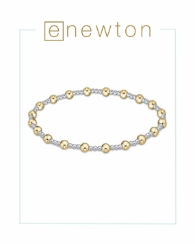 E Newton Extends | Classic Sincerity Pattern 4mm Bead Bracelet - Mixed Metal