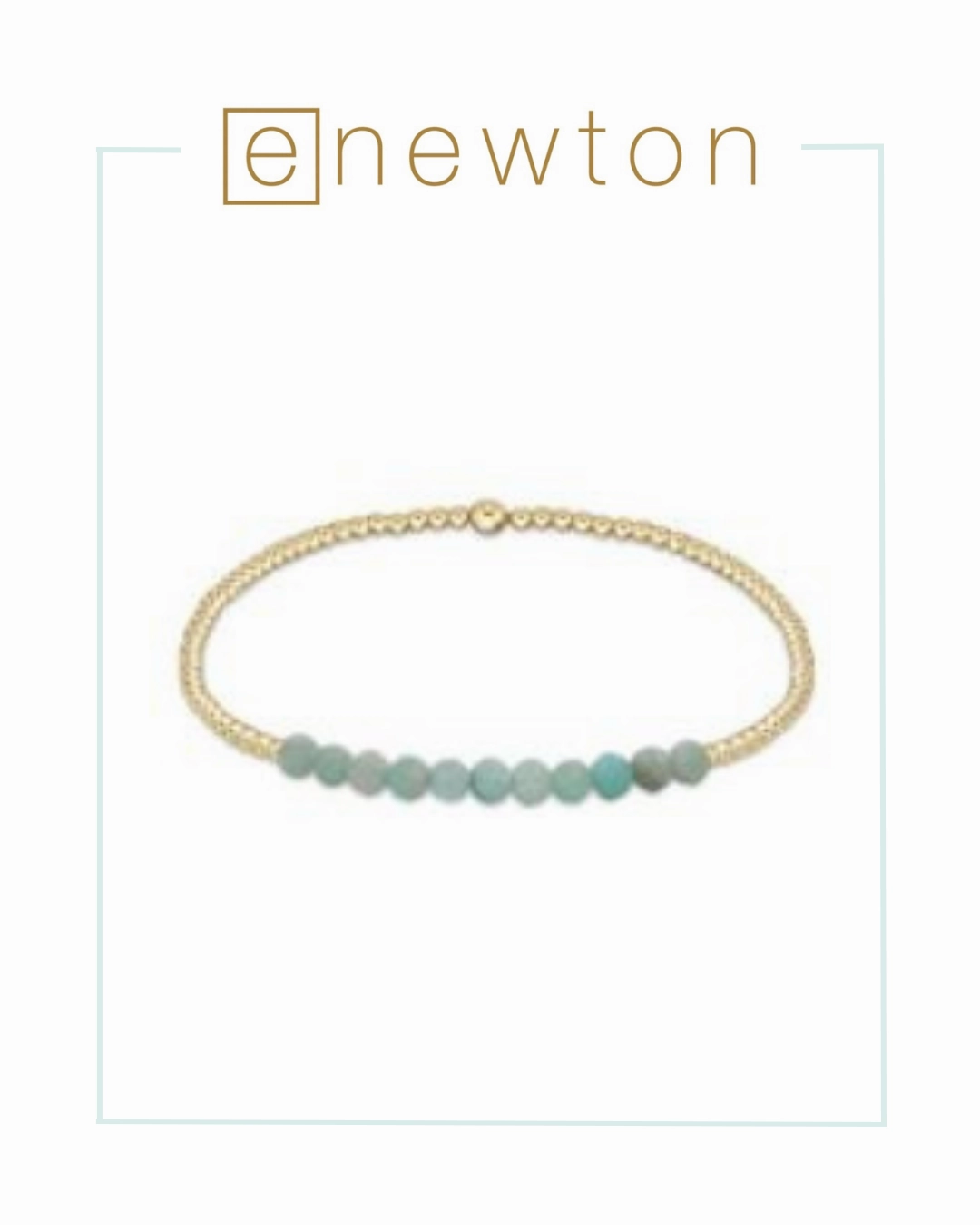 E Newton Gold Bliss 2mm Bead Bracelet - Amazonite