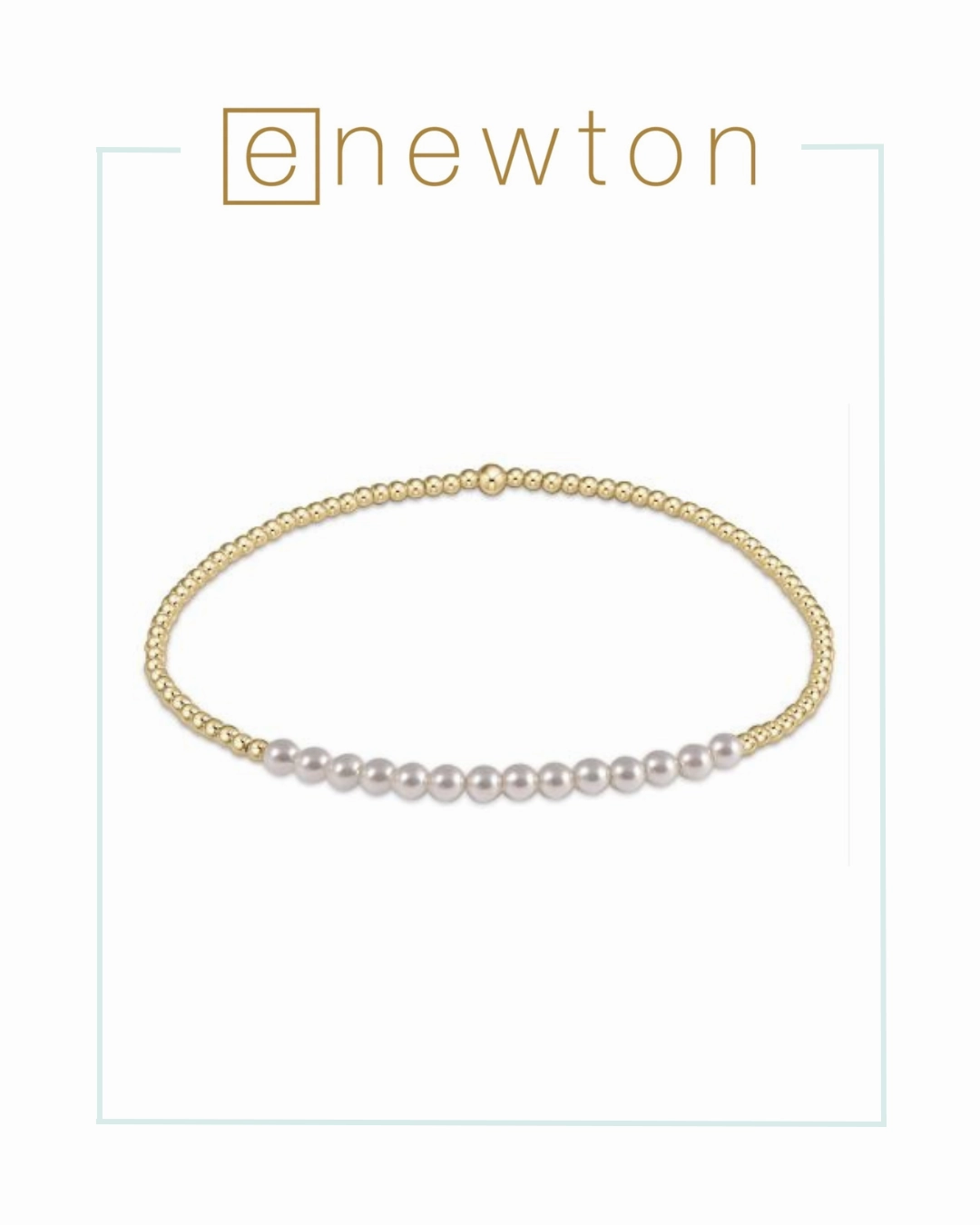 E Newton Gold Bliss 2mm Bead Bracelet - Pearl