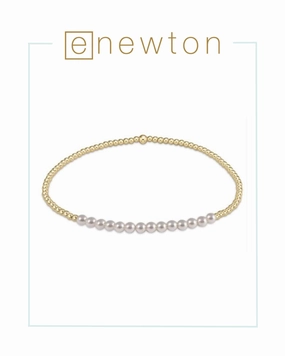 E Newton Gold Bliss 2mm Bead Bracelet - Pearl