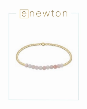 E Newton Gold Bliss 2mm Bead Bracelet - Pink Opal