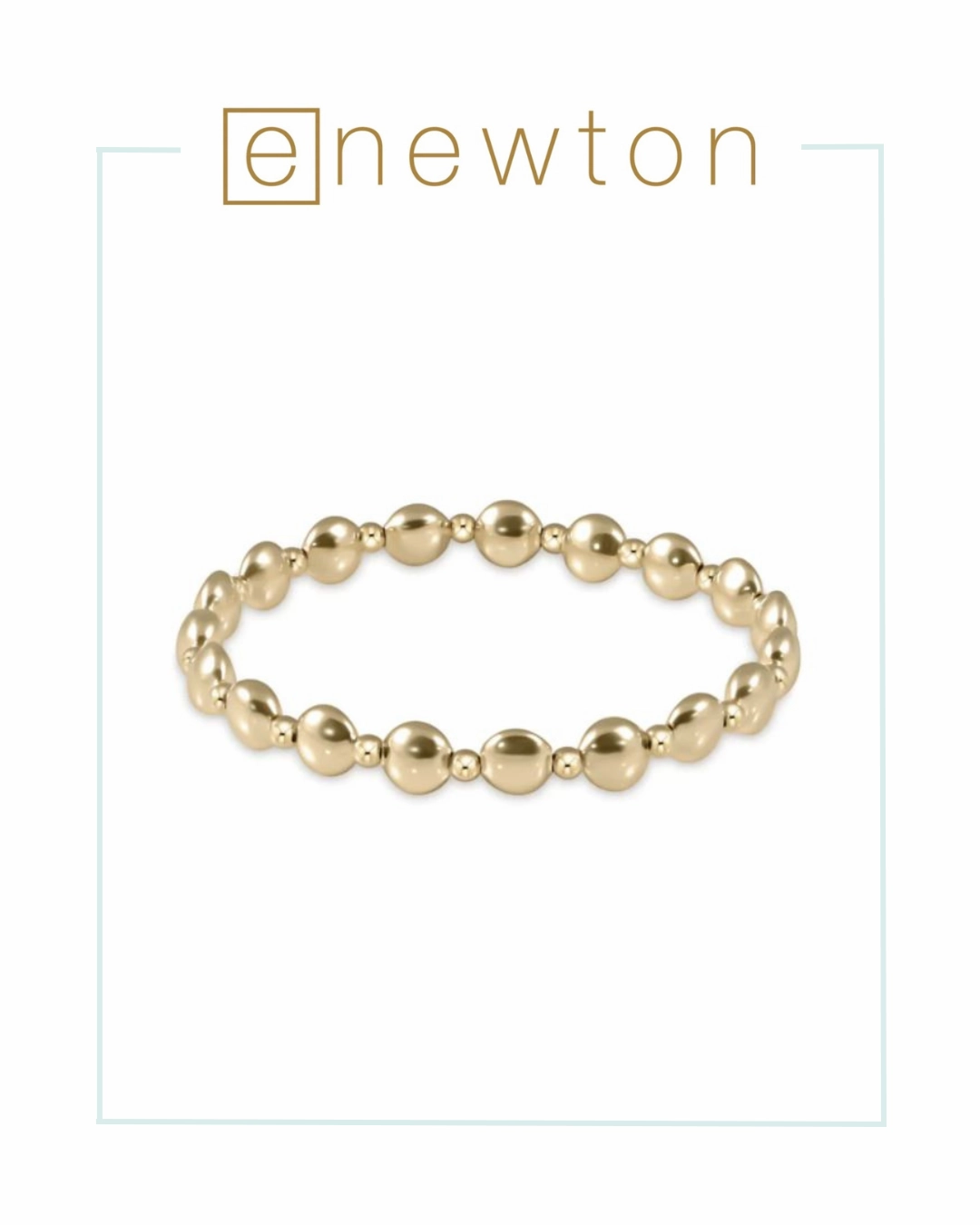 E Newton Honesty Gold Grateful Pattern 6mm Bead Bracelet - Gold