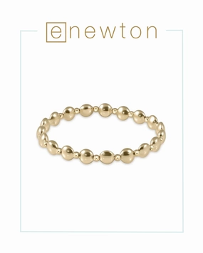 E Newton Honesty Gold Grateful Pattern 6mm Bead Bracelet - Gold