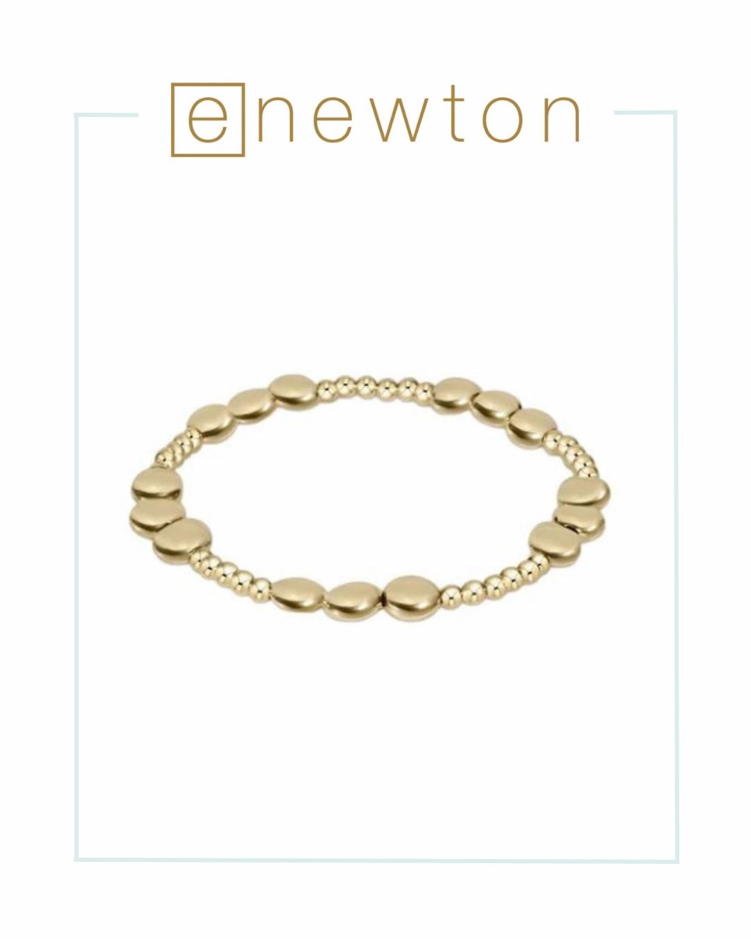 E Newton Honesty Joy Pattern 6mm Bead Bracelet - Gold