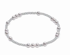 E Newton Hope Unwritten Sterling 4mm Bead Bracelet - Pearl