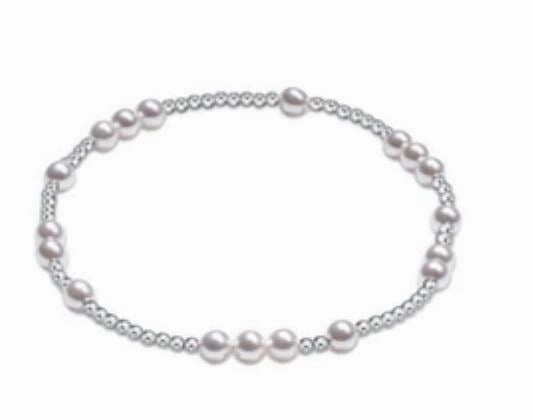 E Newton Hope Unwritten Sterling 4mm Bead Bracelet - Pearl