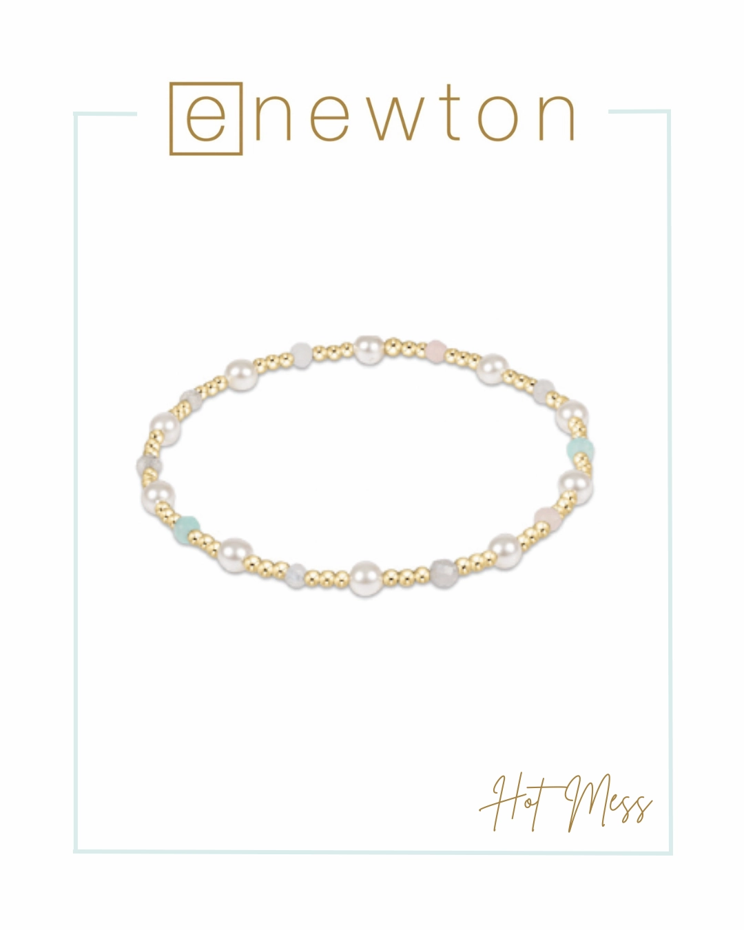 E Newton Pearl Sincerity Pattern 4mm Bead Bracelet - Gemstones