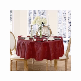 Elrene Home Fashions Barcelona Jacquard Damask Tablecloth - BURGUNDY ONE SIZE