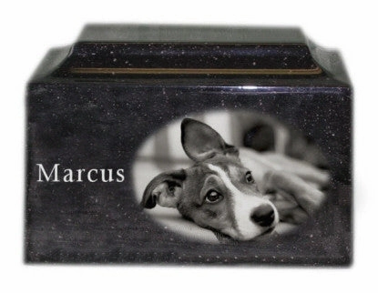 Engraved Photo Pet Urn in Granite