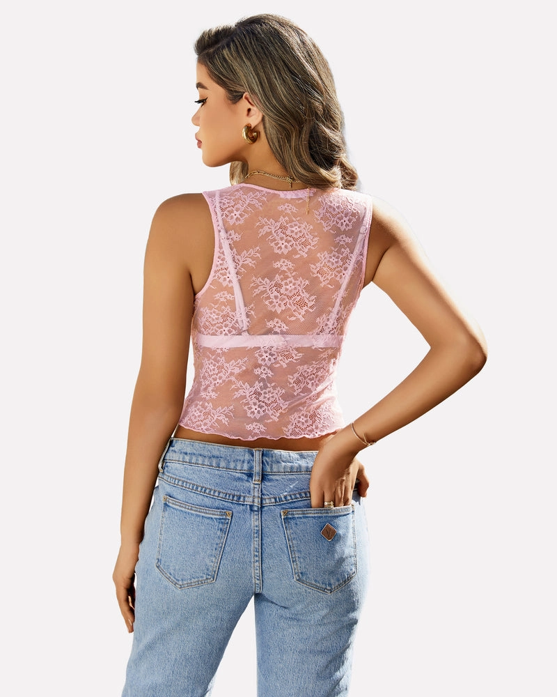 Going Out Tops Lace Tank Tops