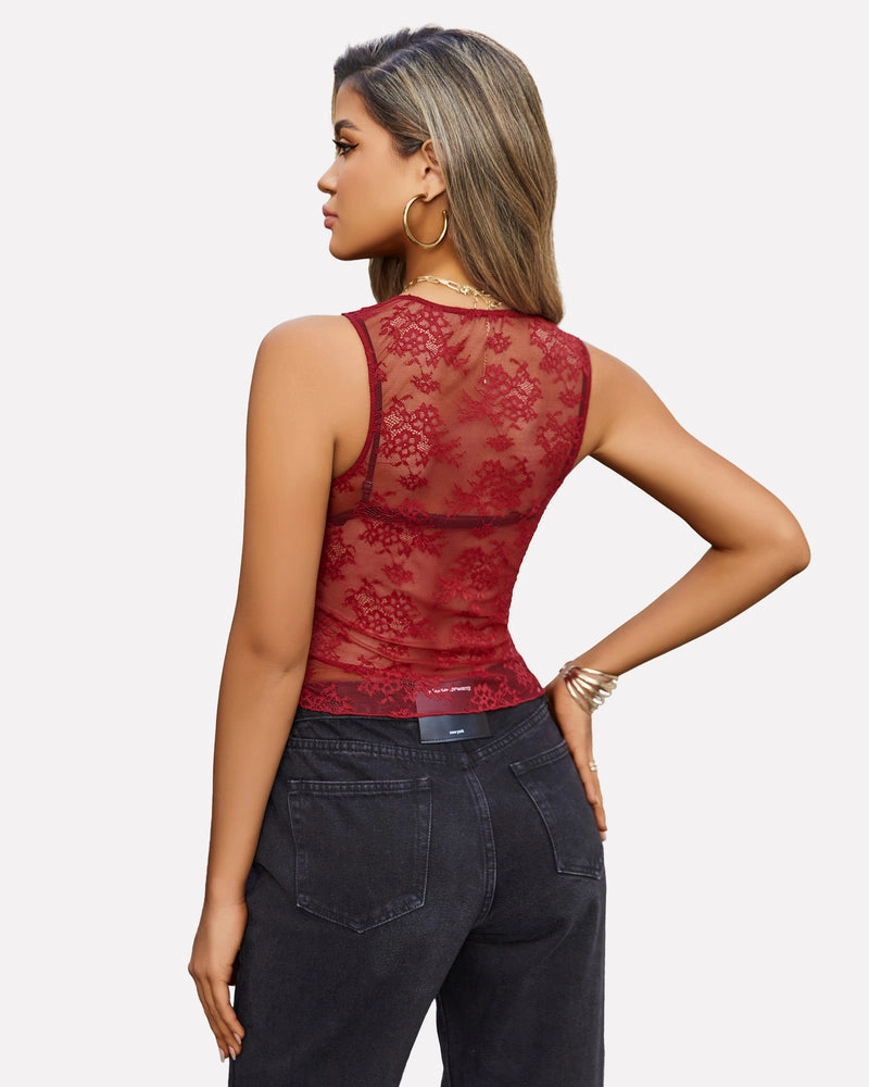 Going Out Tops Lace Tank Tops