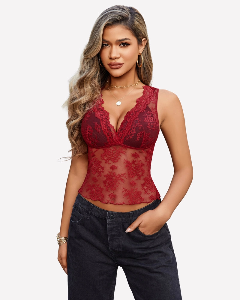 Going Out Tops Lace Tank Tops