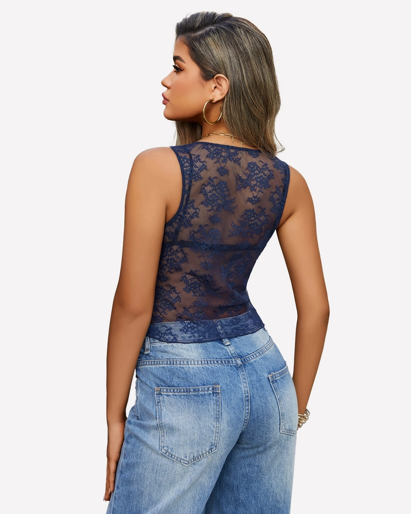 Going Out Tops Lace Tank Tops