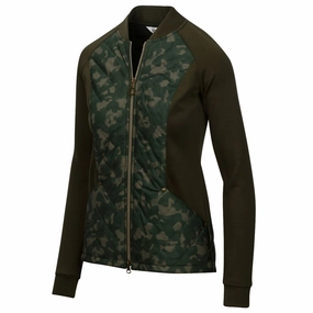 Greg Norman Elite Quilted Cire Full Zip Golf Jacket Loden - FW19 Women