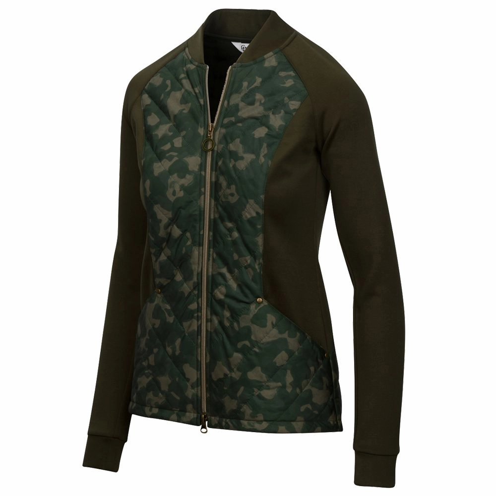 Greg Norman Elite Quilted Cire Full Zip Golf Jacket Loden - FW19 Women