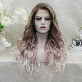 IMstyle Amelia glueless Apricot color with wavy style 13*4 free parting with adjustable bands