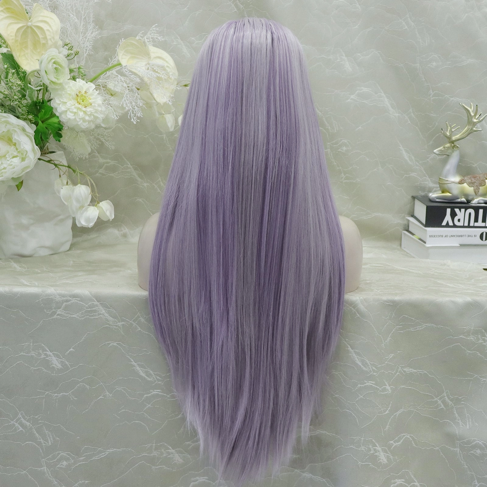 IMstyle Angel Purple and white Highlight Lace Front synthetic wig 13*4 Free parting