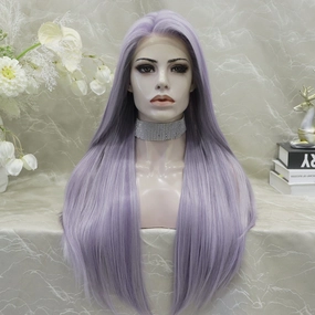 IMstyle Angel Purple and white Highlight Lace Front synthetic wig 13*4 Free parting
