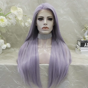 IMstyle Angel Purple and white Highlight Lace Front synthetic wig 13*4 Free parting
