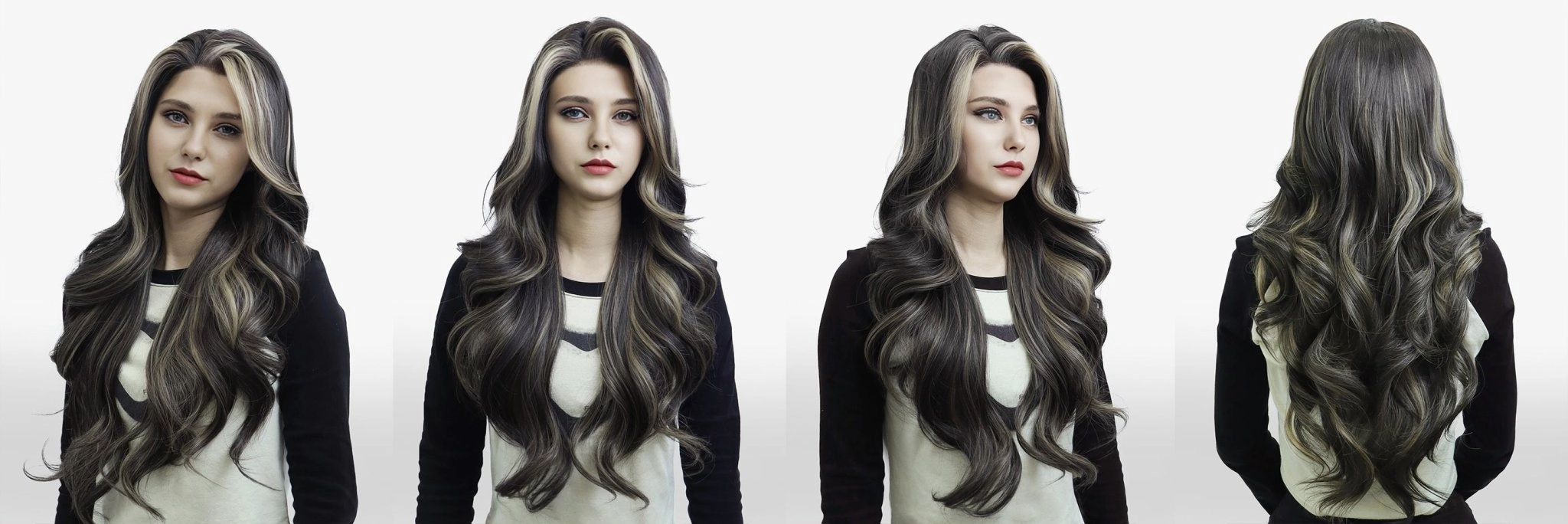IMstyle Chrissy Tea Black with Highlight 28inches layer Cut Free part Lace Front Wig Daily-F100-2450 (SharaCollection)