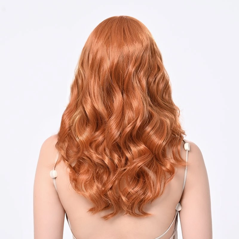 Imstyle-Jassie-wigs 22 inches Auburn orange wavy lace wigs
