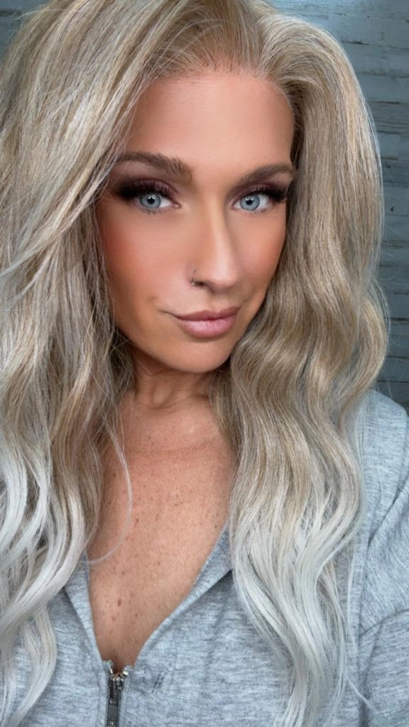 IMstyle Karissa 13*4 free part low density big volum glueless pre pluck dark blonde to white blonde 22 inches natural curls lace front wigs