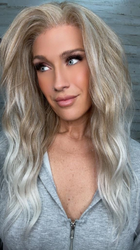 IMstyle Karissa 13*4 free part low density big volum glueless pre pluck dark blonde to white blonde 22 inches natural curls lace front wigs