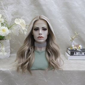 IMstyle Lona ash blonde with big highlights Tpart lace front glue less TK112-2418