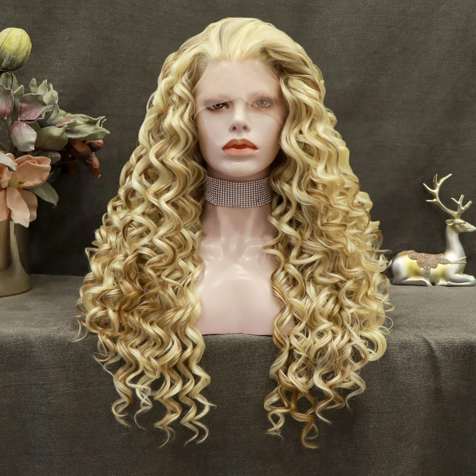 IMstyle Madison deep curly 26‘’ 13*2 lace front wigs grey&red&blonde&black&brown&ombre