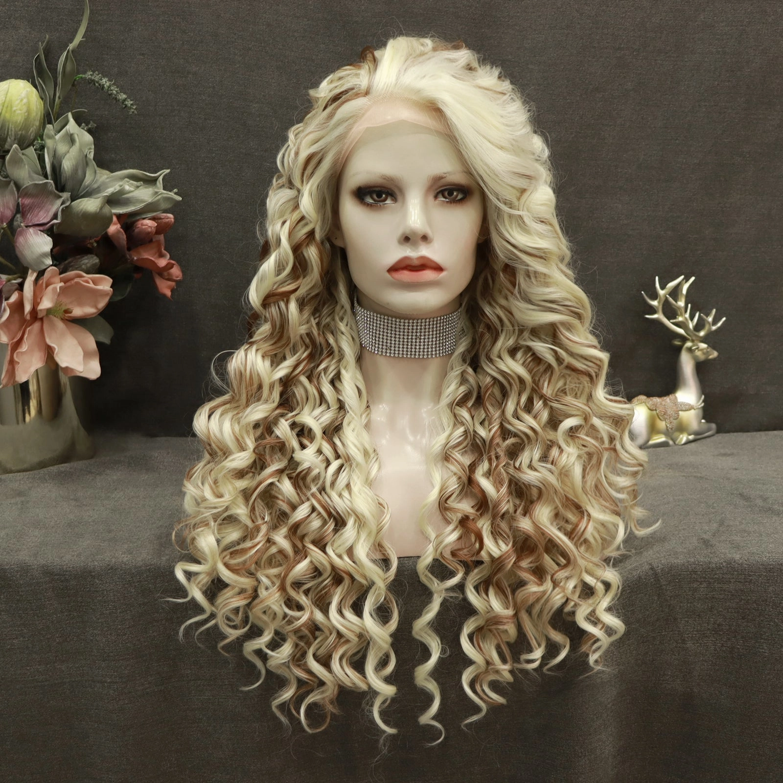 IMstyle Madison deep curly 26‘’ 13*2 lace front wigs grey&red&blonde&black&brown&ombre