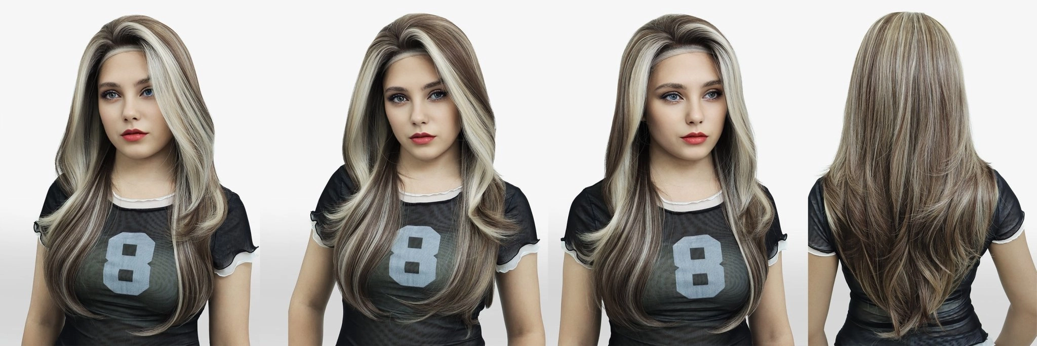 IMstyle MOCHA 13*4 glueless mocha brown with natural light blonde highlight free part Lace Front wig Heat Resistant