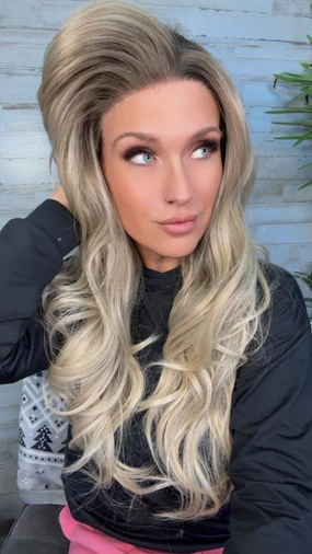IMstyle Shastina New big Lace Free parting ashy Blonde with Soft rooting 13*4 (Nicole)