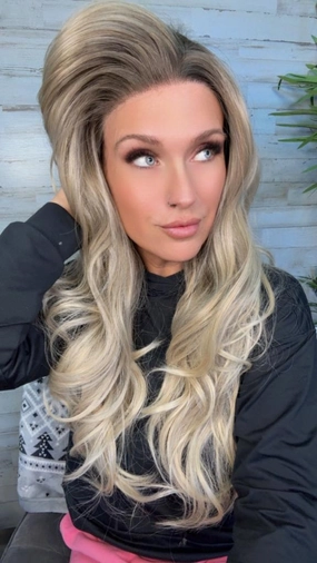 IMstyle Shastina New big Lace Free parting ashy Blonde with Soft rooting 13*4 (Nicole)