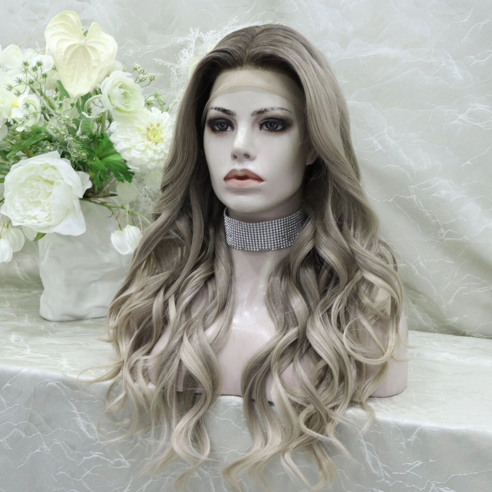 IMstyle Shastina New big Lace Free parting ashy Blonde with Soft rooting 13*4 (Nicole)