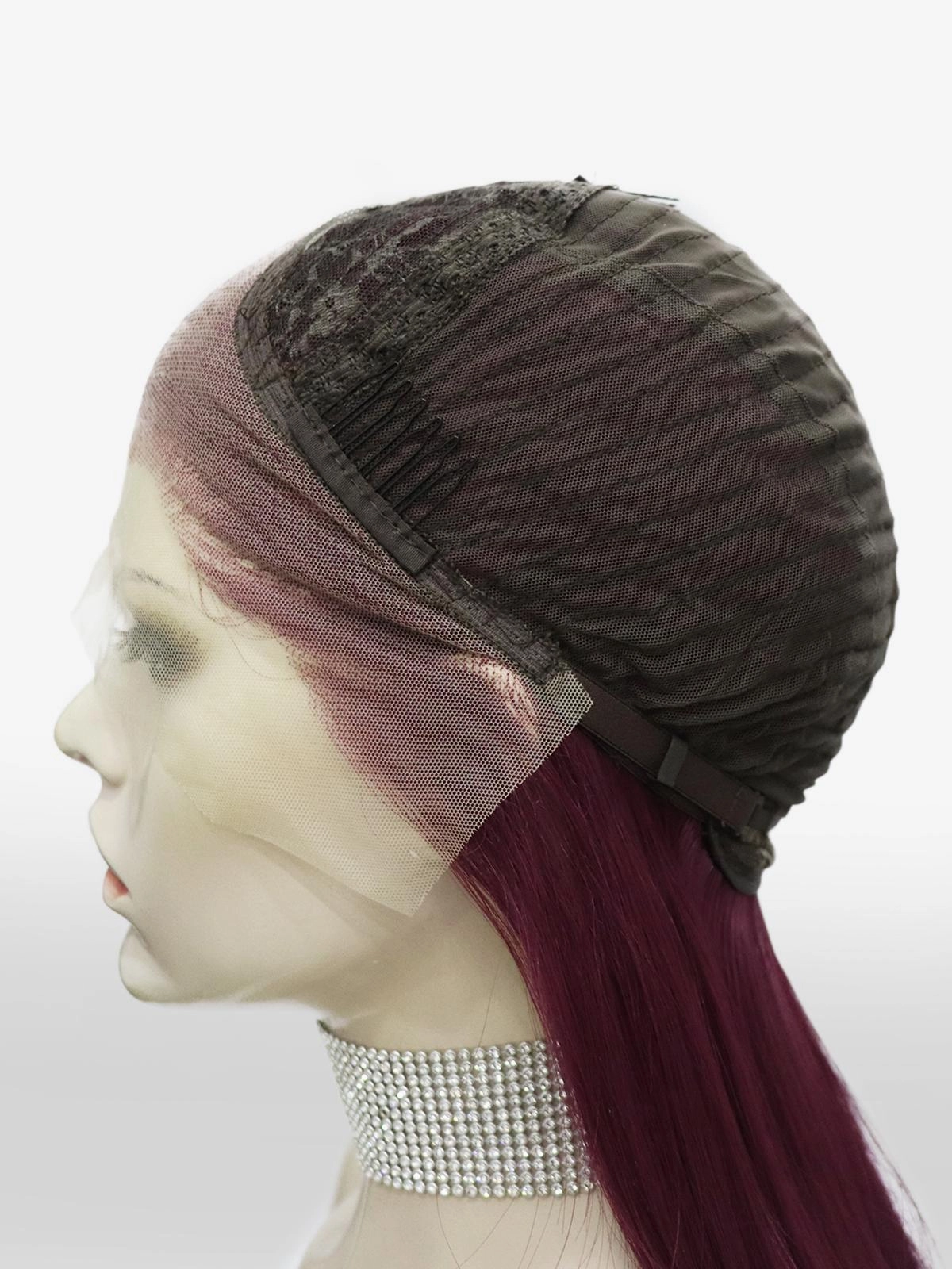 IMstyle Wine red Lace Front wig 13*4 free Parting middle Lenth